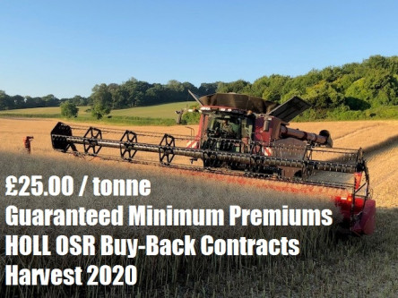 £25.00/tonne Guaranteed Minimum Premiums with Innovative New HOLL Contracts for 2020